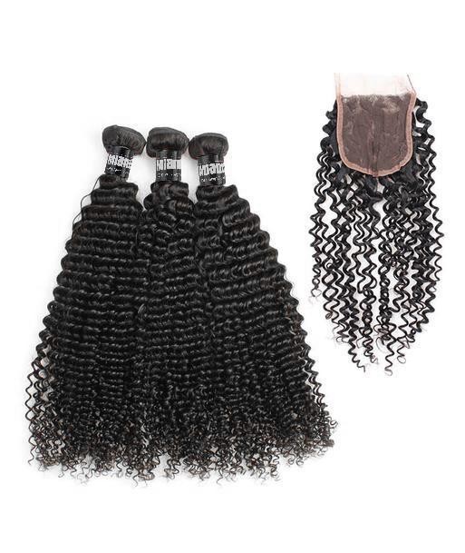 3 Paquets de Tissage  + Closure Kinky Curly Découvrez la collection