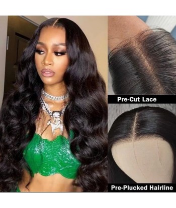 Prédécoupé Front lace 13x6" Body Wave Brun Foncé « prêt-à-porter » À commander