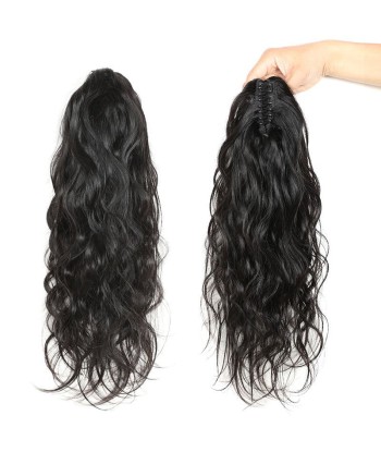 Queue de cheval Ponytail  Noir à Pince Naturel Remy Hair Body Wave le des métaux précieux