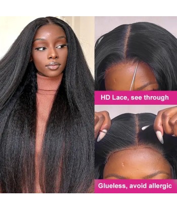 Vente Privée : Prédécoupé Front lace 13x4" Afro Yaki Texture Brun Foncé « prêt-à-porter » Profitez des Offres !