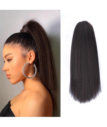 Queue de cheval Ponytail  Noir à Pince Naturel Remy Hair Yaki Straight pas cher chine