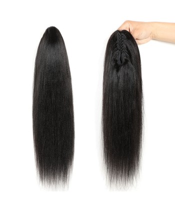 Queue de cheval Ponytail  Noir à Pince Naturel Remy Hair Yaki Straight pas cher chine