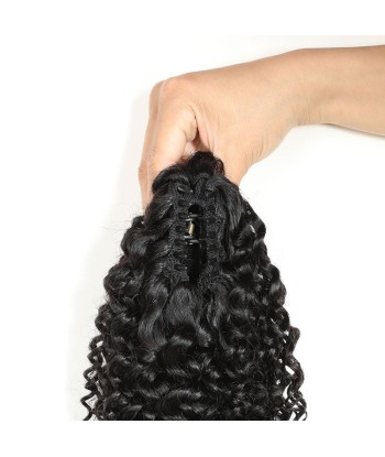 Queue de cheval Ponytail  Noir à Pince Naturel Remy Hair Kinky Curly À commander