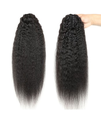 Queue de cheval Ponytail  Noir à Pince Naturel Remy Hair Kinky Straight les ligaments