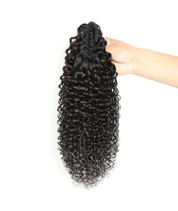 Queue de cheval Ponytail  Noir à Pince Naturel Remy Hair Kinky Curly À commander