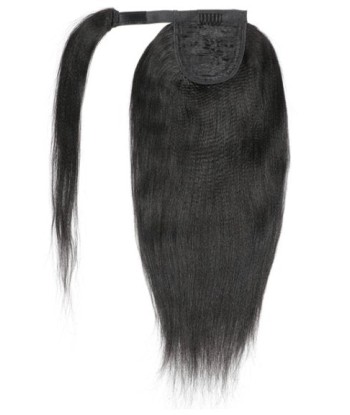 Queue de cheval Ponytail  Noir Ruban Magique Remy Hair Yaki Straight en linge