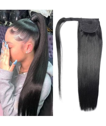 Queue de cheval Ponytail  Noir Ruban Magique Remy Hair Straight de votre