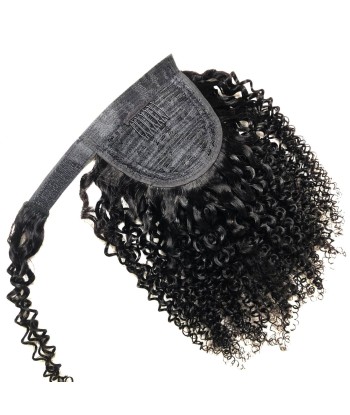 Queue de cheval Ponytail  Noir Ruban Magique Remy Hair Kinky Curly pas cheres