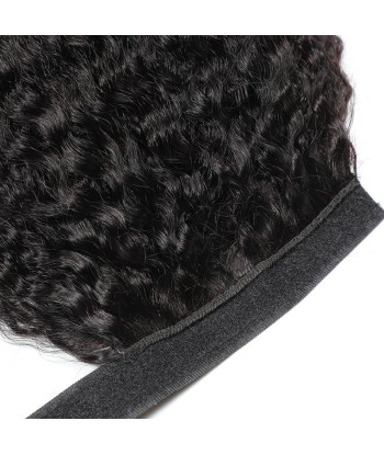 Queue de cheval Ponytail  Noir Ruban Magique Remy Hair Kinky Straight offre 