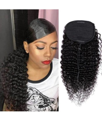 Queue de cheval Ponytail  Noir A Cordon Remy Hair Deep Wave en ligne