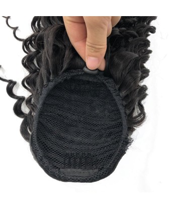 Queue de cheval Ponytail  Noir A Cordon Remy Hair Deep Wave en ligne