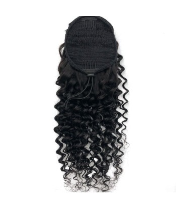 Queue de cheval Ponytail  Noir A Cordon Remy Hair Deep Wave en ligne