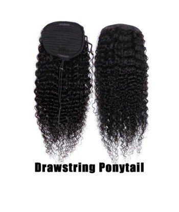 Queue de cheval Ponytail  Noir A Cordon Remy Hair Deep Wave en ligne