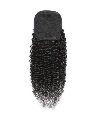 Queue de cheval Ponytail  Noir A Cordon Remy Hair Kinky Curly Véritable concentré