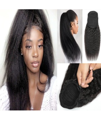 Queue de cheval Ponytail  Noir A Cordon Remy Hair Kinky Straight vente chaude votre 