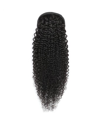 Queue de cheval Ponytail  Noir A Cordon Remy Hair Kinky Curly Véritable concentré