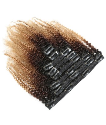 Kit Extensions à Clips Afro Curly Ombre Brun Chocolat Blond 120 gr Venez acheter