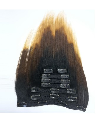 Kit Extensions à Clips Straight Ombre Brun Chocolat Blond 120 gr ouvre sa boutique