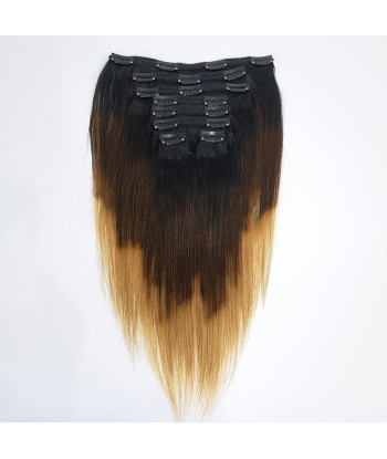 Kit Extensions à Clips Straight Ombre Brun Chocolat Blond 120 gr ouvre sa boutique