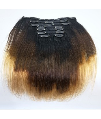 Kit Extensions à Clips Straight Ombre Brun Chocolat Blond 120 gr ouvre sa boutique