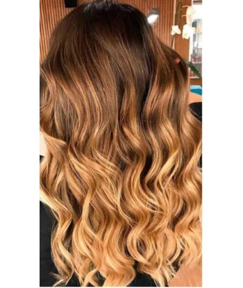 Extension à Clips Straight Ombre Brun Chocolat Blond Mono Bande Maxi Volume Vous souhaitez 