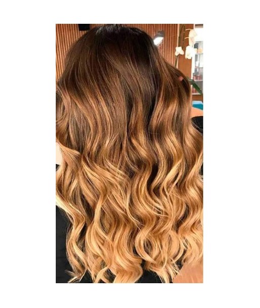 Extension à Clips Straight Ombre Brun Chocolat Blond Mono Bande Maxi Volume Vous souhaitez 