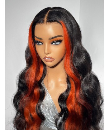 13x4 Lace Body Wave 1B/GINGER 200% pré-découpé, pré-éclairci, sans colle pour bénéficier 