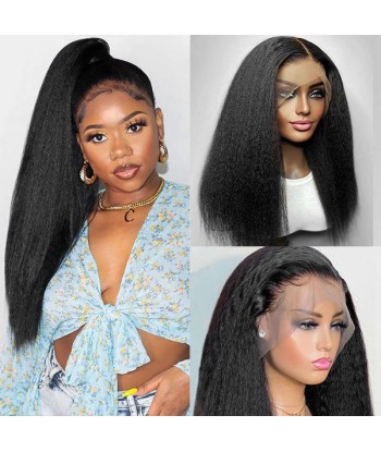 Perruque Lace Wig 5x5 Cheveux Yaki Straight - Densité 150% - Texture Naturelle Jusqu'à 80% De Réduction