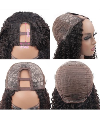 Perruque U-Part Kinky Curly Brun Foncé 2024