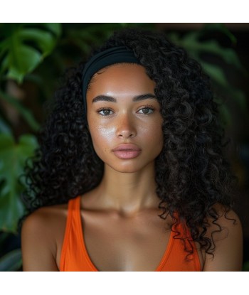 Perruque Bandeau Kinky Curly Brun Foncé est présent 