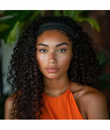 Perruque Bandeau Kinky Curly Brun Foncé est présent 