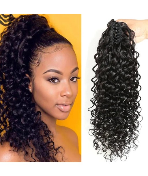 Cola de caballo de cola negra con alicates naturales Remy Hair Deep Wave la colonne vertébrale