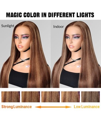 Perruque Body Wave Chatain Méché Blond Sans Colle avec Dentelle Pré-Coupée : Élégance et Simplicité 2023