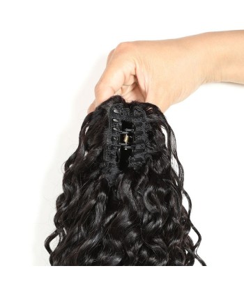 Cola de caballo de cola negra con alicates naturales Remy Hair Deep Wave la colonne vertébrale