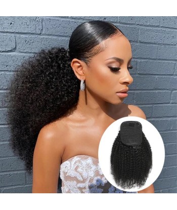 Cola de caballo de caballo negra para cabello remy cable afro rizado solde