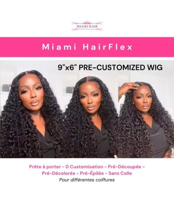 Miami Hairflex 9x6 Water Wave 250% HD Wig À commander