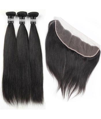 3 Paquets de Tissage + Lace Frontal Straight 13x4 Economisez 