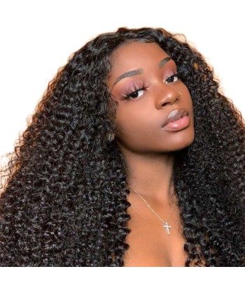 Front lace 4x4" Kinky Curly Brun Foncé la chaussure