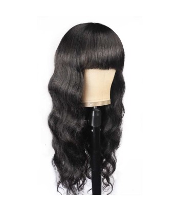 Perruque Naturelle à Frange Body Wave Brun Foncé acheter