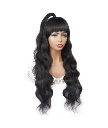 Perruque Naturelle à Frange Body Wave Brun Foncé acheter