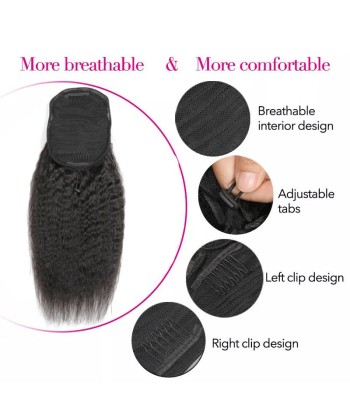 Queue de cheval Ponytail  Noir A Cordon Remy Hair Kinky Straight Découvrez la collection