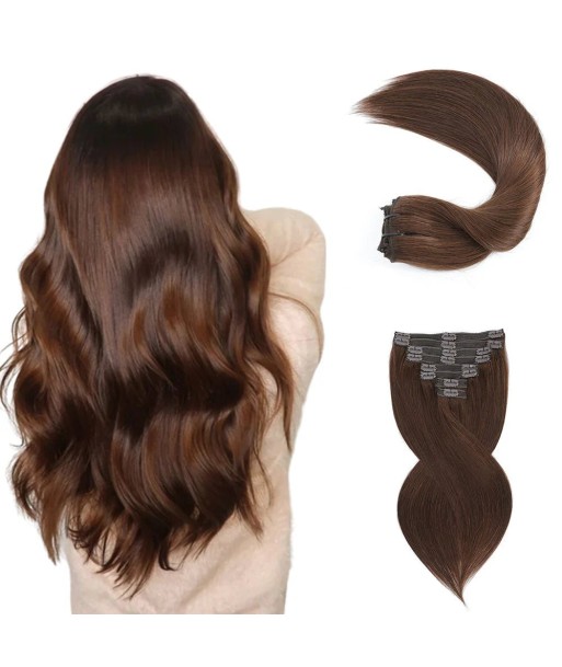 Kit Extensions à Clips Straight Chocolat 120 gr, 4 en linge