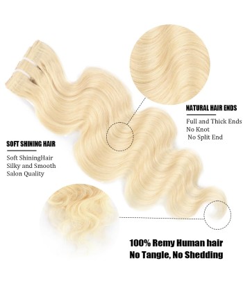 Kit Extensions à Clips Body Wave Blond Platine 120 gr livraison et retour toujours gratuits