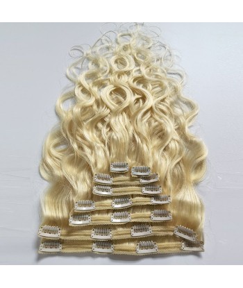 Kit Extensions à Clips Body Wave Blond Platine 120 gr livraison et retour toujours gratuits