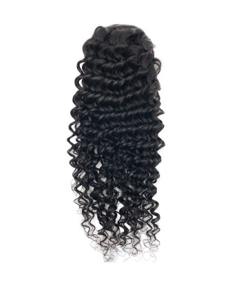 Cola de caballo de cola negra con cabello remy cable de ola profunda de pas cher