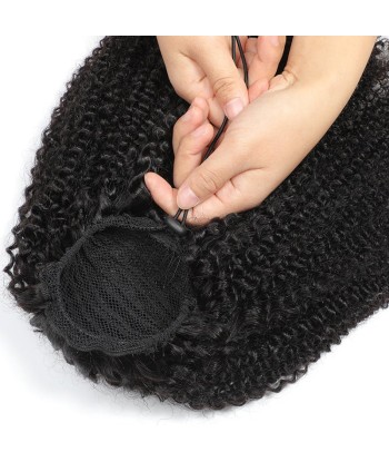 Cola de caballo de caballo negra para cabello remy cable afro rizado soldes